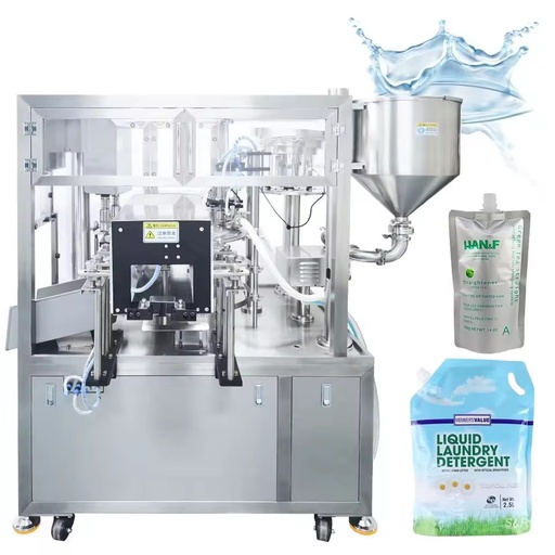 Two-nozzle Automatic High-Accuracy Beverage & Gel Filling and Capping Machine for Spout Pouch Bags