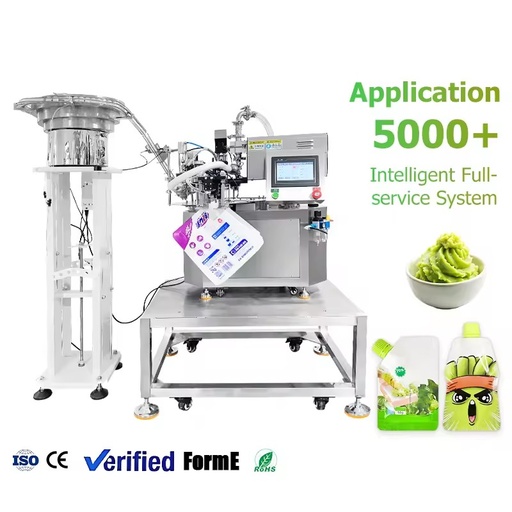 Automatic Spout Pouch Packing Machine Mustard Cheese Sauce Mayonnaise 1L Rotary Filling Machine