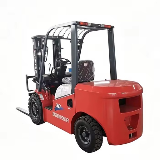 Rough Terrain 4WD Diesel Forklift Outdoor Pavement Construction Site Forklift with Solid Tire Three Stage Mast 18km/h Speed