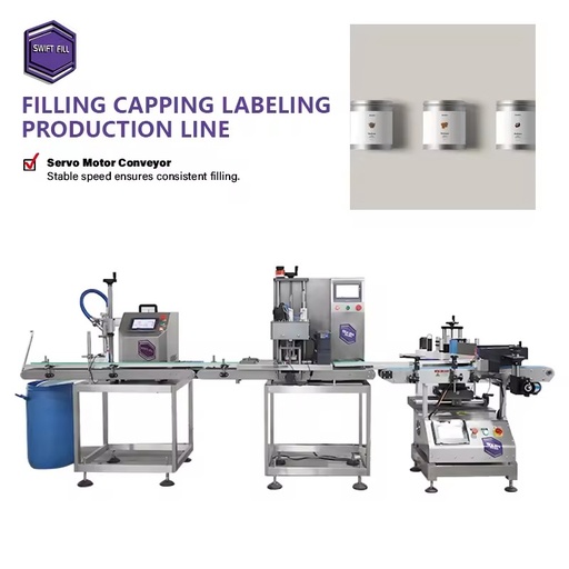 Factory-Used Automatic 3-in-1 Rotary Capping Filling Labeling Machine PLC Beverage Vial Production Line High Efficiency Glass
