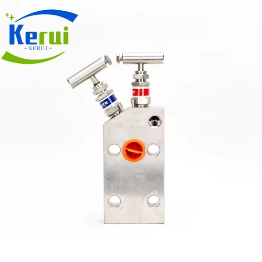 100% Original Rosen-mounts 2-Valve Manifold 316 Stainless Steel 413Bar High Pressure 1/2-NPT T-Handle Instrument Manifold Valve