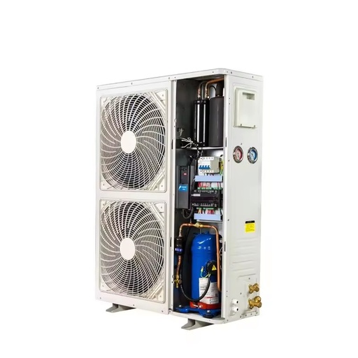 Upright Box Scroll Refrigeration Condensing Unit Two Axial Fans High Heat Dissipation Commercial Cold Freezer Room Machinery