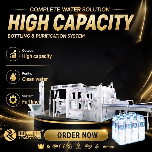 High Capacity Automatic Bottled Water Production Line Mineral Water Filling Machine Complete Purification System