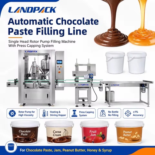 Automatic Hummus Peanut Butter Syrup Viscous Liquid Chocolate Cream Paste Spread Packaging and Bottling Filling Line Machine