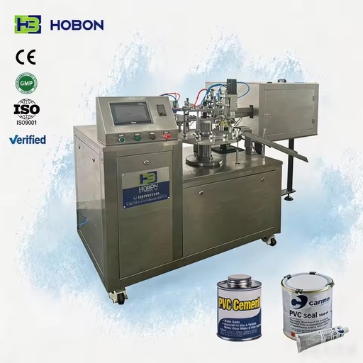 Full Automatic PVC Glue Filling and Capping Machine PVC Adhesive Bottle Filling Screwing Equipment