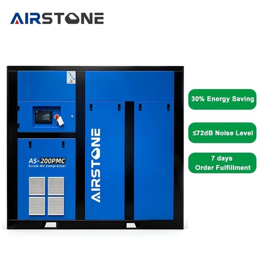 Gas Supply for Pneumatic Mining Equipment Energy Saving 160kW 200HP VSD Screw Air Compressor with Permanent Magnet