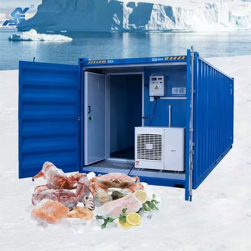 Solar Powered 20ft/40ft Container Cold Room Portable Cold Storage for Fish Meat Fruits Vegetables for Sale