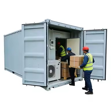 Solar Powered 20ft Container Cold Room Portable Cold Storage for Fish Meat Fruits Vegetables for Sale