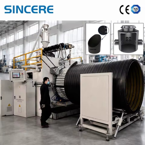 Large Diameter HDPE Hollow-Wall Sewer Drainage Winding Pipe Production Line Making Machine with Pump Extruder