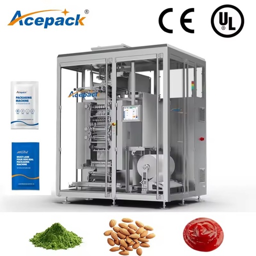 CE Certified MF-1000 Full Servo 4-side Seal Multi-Lane Sachet Packing Machine for Powder Liquid Granule