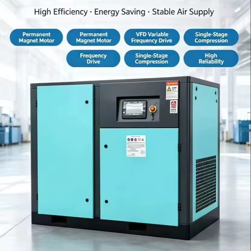 Single-Stage Permanent Magnet VSD Screw Air Compressor for General Manufacturing Workshop
