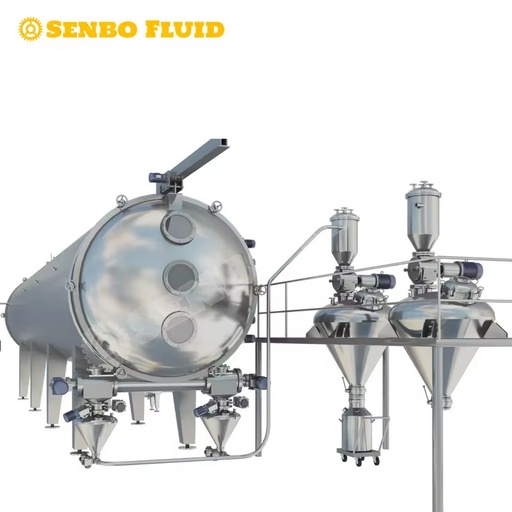 PLC Control Stainless Steel Food Additive Continuous Low Temperature Vacuum Belt Dryer