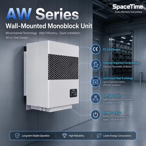 High Performance Constant Temperature Refrigeration 1 Hp Wall-Mounted Monoblock Motor Energy Saving Eco-Friendly Cold Storage