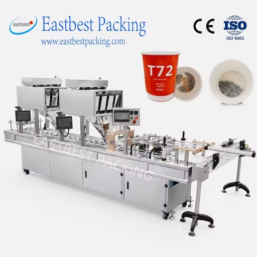 Automatic Servo PLC Hidden Filter Tea Cup Filling Sealing Machine for Bulk Tea Shops Cup Feeder Sealer Brand Production