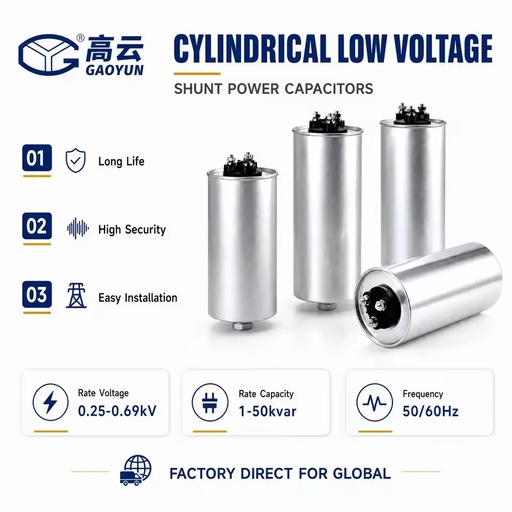BKMJ 0.45-12-3 Three Phase 450V 12kvar Power Factor Correction Super Capacitors Distribution Equipment Insulation