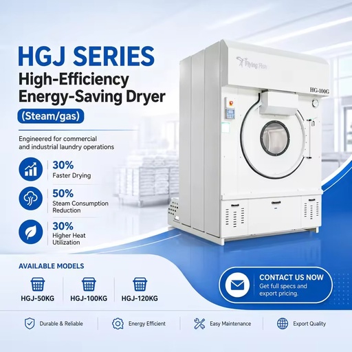 Industrial Tumble Dryer Steam Gas Heated Commercial Laundry Dryer High Efficiency Drying Equipment for Hotel Hospital Laundry