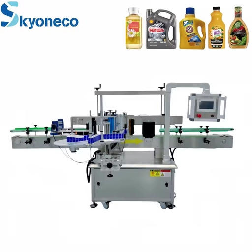 New Fully Automatic Two Sides Labeller Square Pet Bottle Jar High Speed Label Equipment With ±1mm Labeling Accuracy
