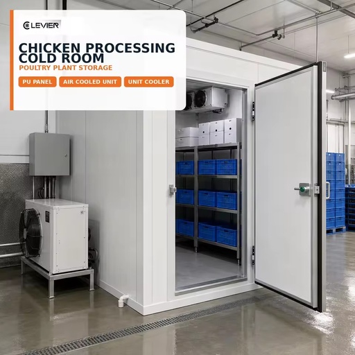 Chicken Processing Cold Room for Poultry Plant Cold Storage with Air Cooled Refrigeration System