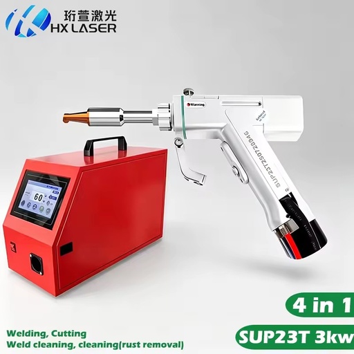 HXLASER 4 in 1 Portable Laser Gun 23T High Power Laser Gun 3kW Handhold Laser Welding Machine Gun for SUP 23T Welding Torch Kit