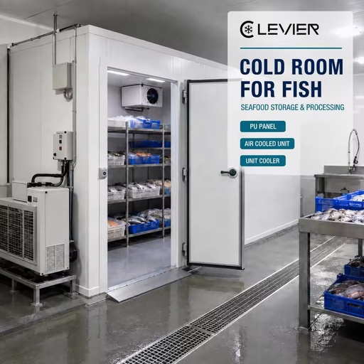 Cold Room for Fish and Seafood Cold Chain Storage with Refrigeration System and Processing Support