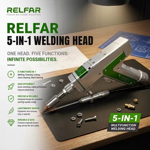 New Relfar 5in1 Laser Welding Gun 1064nm Multifunction Ideal for Factory or Personal DIY Laser Equipment Part
