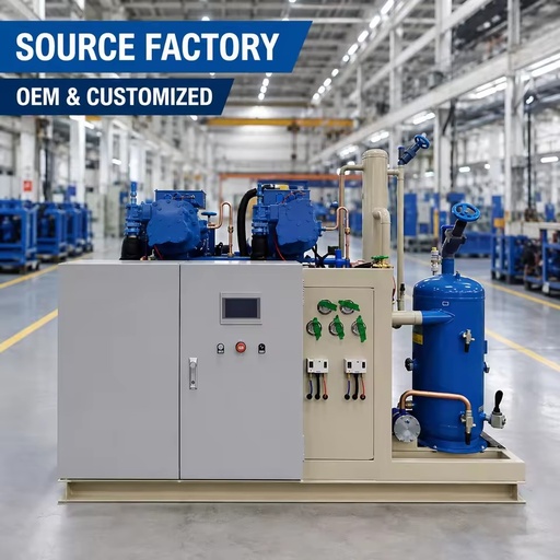 Customized Screw Cooling Equipment Manufacturer for Food Processing Plant Cold Storage and Industrial Users
