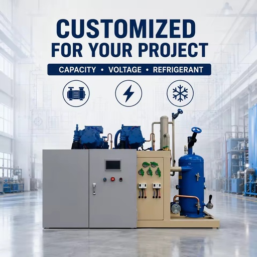 Smart Control Screw Cooling Unit for Industrial Cold Storage Energy Saving and Efficient Refrigeration