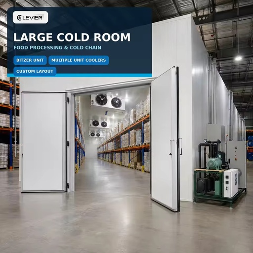 Large Cold Room for Food Processing and Cold Chain with Bitzer Refrigeration Unit and Cooling System