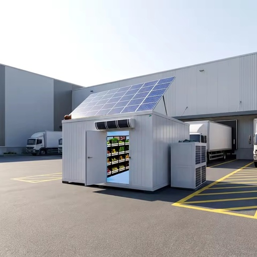 Used Haobei High Efficiency Hybrid Solar Off-Grid Walk-In Freezer Commercial Cold Storage Soundproof Panel 100-500m Capacity