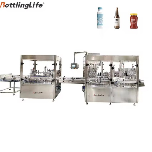 Production Line Milk & Yogurt Beer Bottle Filling Machine Chili Sauce Soft Drink Filling Machine with Bottle Rinser
