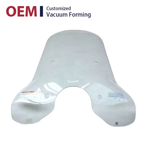 Custom Motorcycle Windshield Vacuum Forming Clear PC PMMA Plastic High Transparency Thermoforming OEM Manufacturer UV Resistant