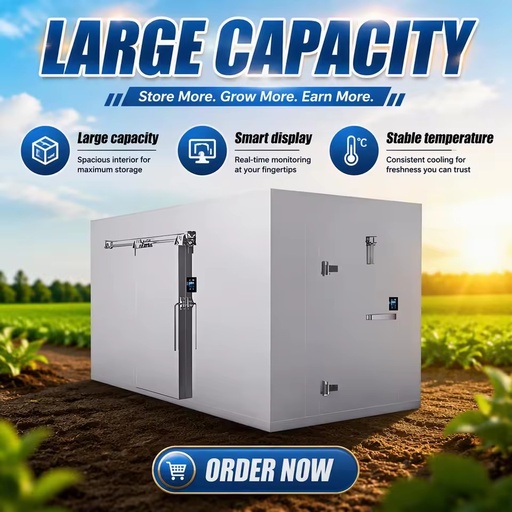 High Efficiency Energy Saving Cold Room Walk in Freezer Commercial Industrial Cold Storage for Meat Fish Fruit Vegetable