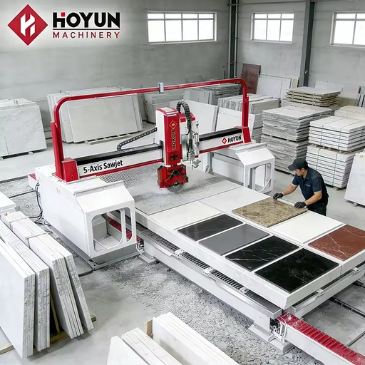 Hongyi Machinery 5 Axis Cnc Saw Jet Stone Bridge CNC Sawjet Water Jet Cutter Stone Waterjet Cutting Machine