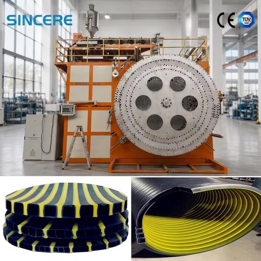 600-2400mm HDPE Single-screw Controlled Automatic Hollow Spiral Winding Pipe Extrusion Line