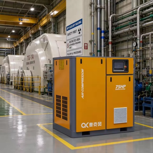 Stationary AC Powered Air Cooled Screw Air Compressor Pump 75HP 55kW Energy Saving Silent Operation Industrial Grade IP54