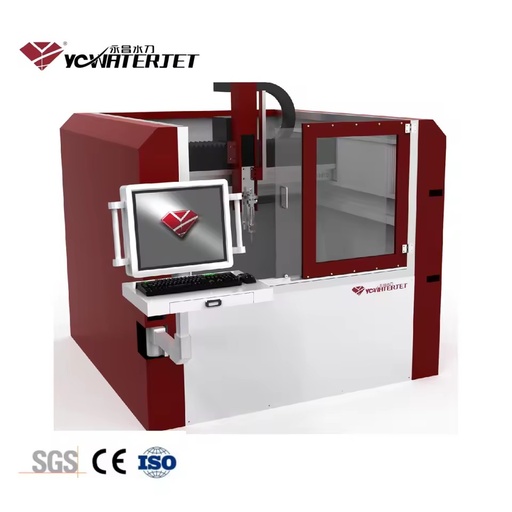 YCWJ Small 5 Axis CNC Water Jet Cutter Machine: Low Noise High Safety and Multi Angle High Precision Various Materials Cutting