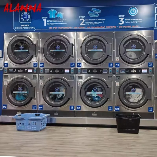 Laundromat Washing Machine and Dryer Commercial Coin Operated Stack Washer Dryer Self-service Laundry Machine