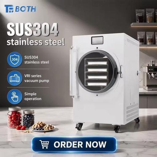 YFD-4 Electric Heating Food Freeze Dryer Machine Stainless Steel Laboratory Lyophilization Equipment for Meat Fruit Herb
