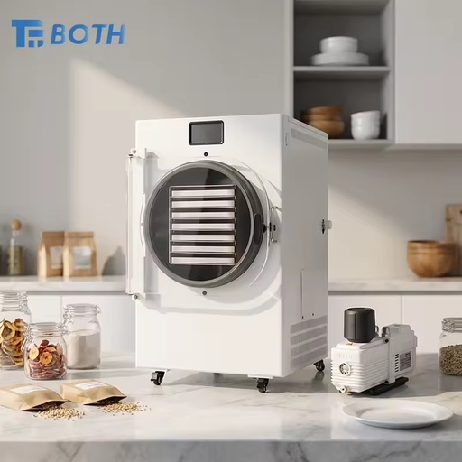 YFD-10 Stainless Steel Vacuum Freeze Dryer Machine 10kg Capacity Electric Heating Food Drying for Meat Vegetable Snack