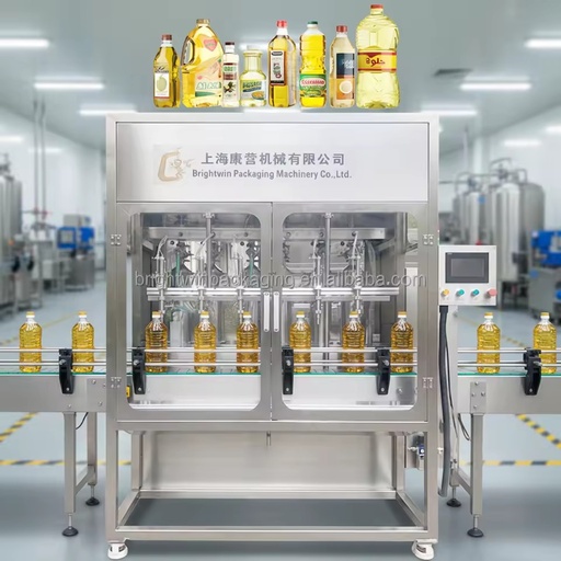 4 Heads Automatic Edible Oil & Beverage Filling Machine with Glass Packaging Bottling Capping Labeling Equipment
