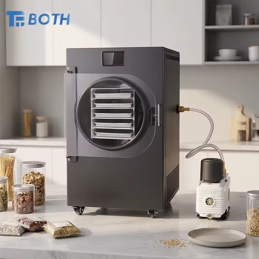 YFD-6 Automatic Multifunctional Stainless Steel Home Use Freeze Dryer Vacuum Pump for Vegetable/Fruit/Meat/Pet Food Drying
