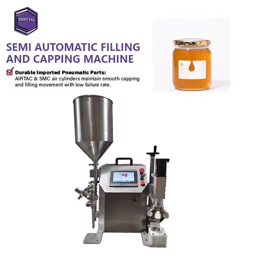 Condiment Sauce Honey Oil Glass Bottling Machine Claw Cap Dual-Speed Rotor Pump Quick-Disassemble 304 Stainless Steel