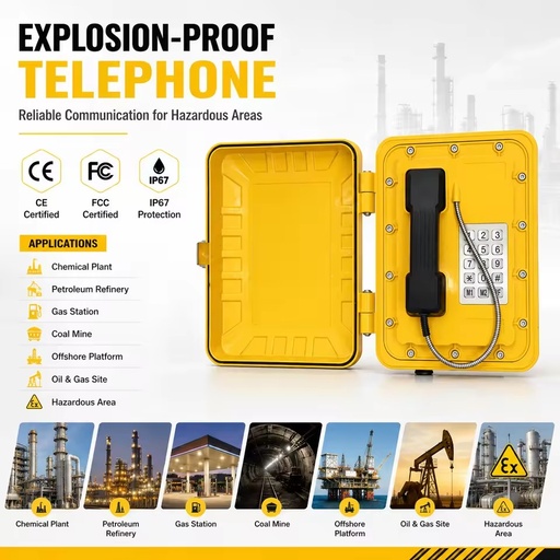 IP67 Die Cast Aluminum Alloy Industrial Hotline for Chemical Plant Oilfield Explosion Proof Waterproof Emergency