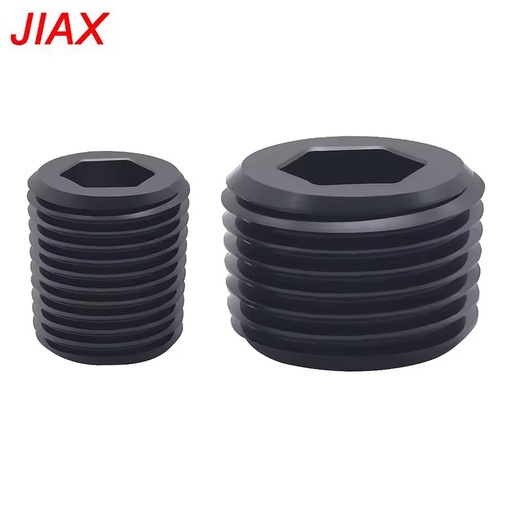 Factory Direct 1/8" NPT Black Aluminum Plug, Tapered Thread Seal, Automotive Fluid Line & Test Port Fitting