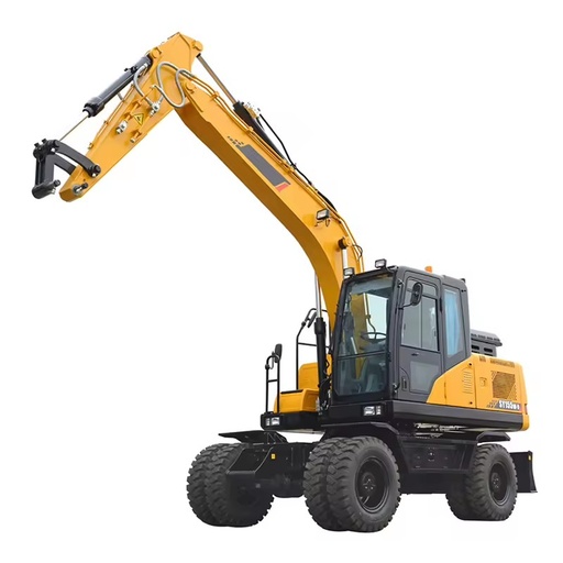 Wheel Excavator SY155W Original Genuine Product 13Ton with 0.6m³ Rock Bucket for Sale