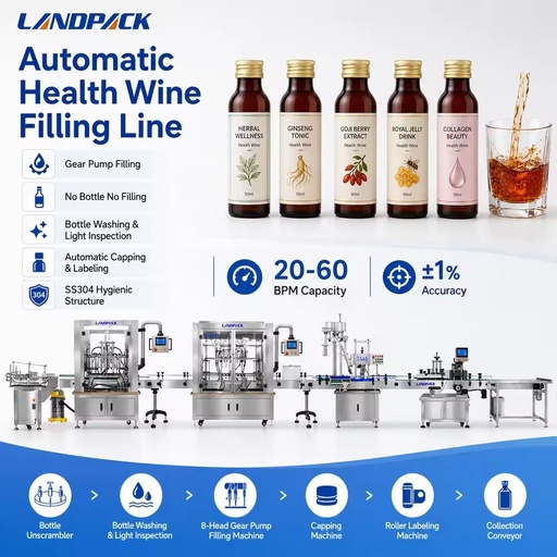For Liquid Herbal Tonic Drink Functional Alcohol Beverage Liquor Health Care Wine Bottle Bottling Filling Line Machines Machine