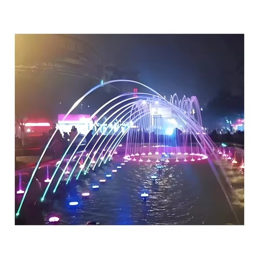 Continuous Laminar Cutter Jumping Fountain Deck Jets with LED Color Control for Swimming Pool