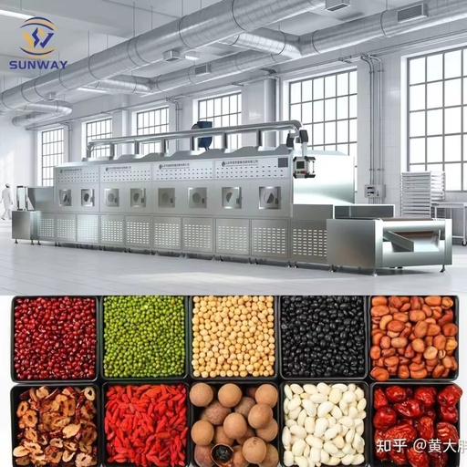 Tunnel-type Mixed Grains Microwave Drying Oven Machine Equipment Line Price