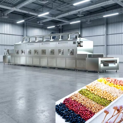 Industrial Continuous Tunnel Microwave Mixed Grains Thermal Maturation Machine Equipment