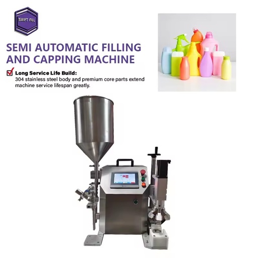 Semi Automatic Oil Filling & Capping Machine with Rotor Pump PLC Control High Capacity 1000-2000 BPH for Glass Bottle Use